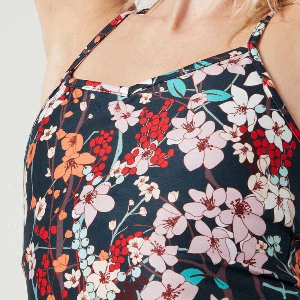 Wear It to Heart Amelia Midnight Glory Navy Blue Floral tank top, size XL